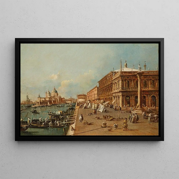 Francesco Guardi - Venice The Molo with the Libreria the Punta della Dogana and Santa Maria della Salute.webp