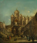Vista del Campo San Zanipolo con la loggia eretta in occasione della benedizione di Papa Pio VI - Francesco Guardi — vista dell’opera