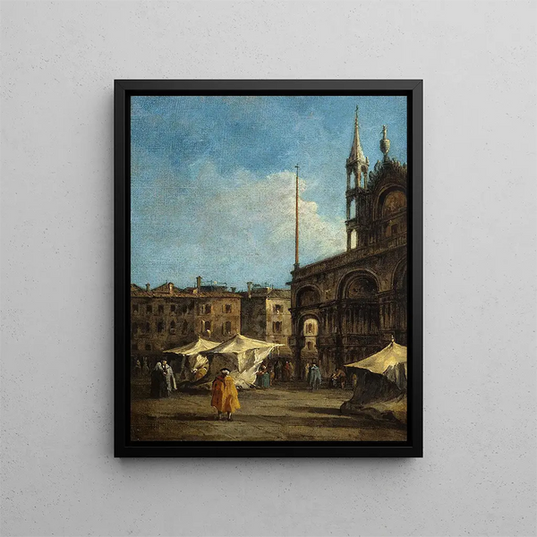Vista di Piazza San Marco a Venezia - Francesco Guardi — quadro incorniciato alla parete