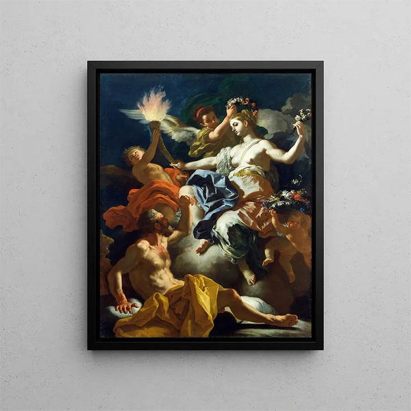 Aurora prendendo congedo da Tithonus - Francesco Solimena — quadro incorniciato alla parete