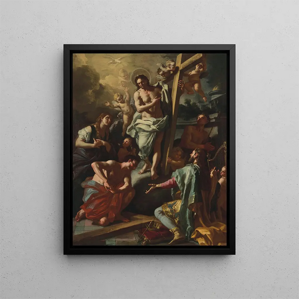 Il Cristo discendente negli Inferi - Francesco Solimena — quadro incorniciato alla parete