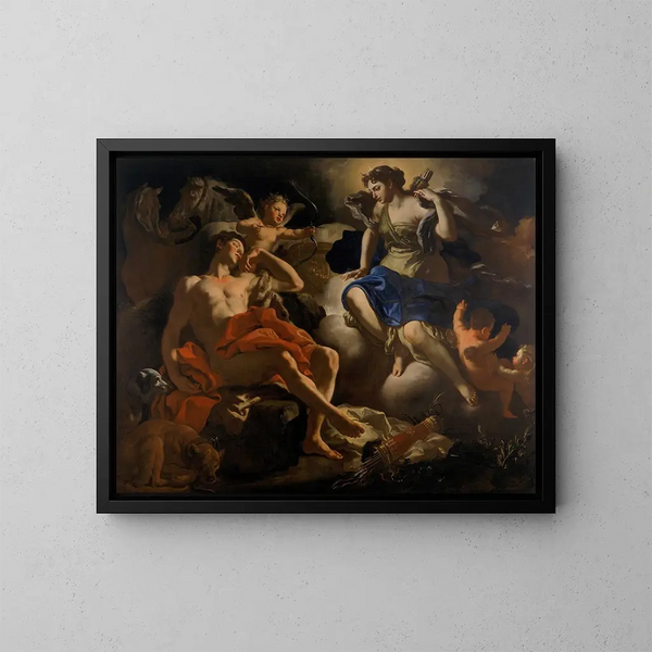 Diane e Endimione - Francesco Solimena — quadro incorniciato alla parete