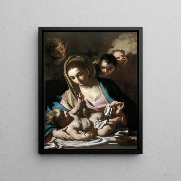 Madonna con Bambino - Francesco Solimena — quadro incorniciato alla parete