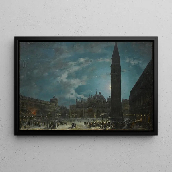 Francesco Zanin - The Piazza San Marco Venice in the early hours of the last evening of carnival 1865.webp