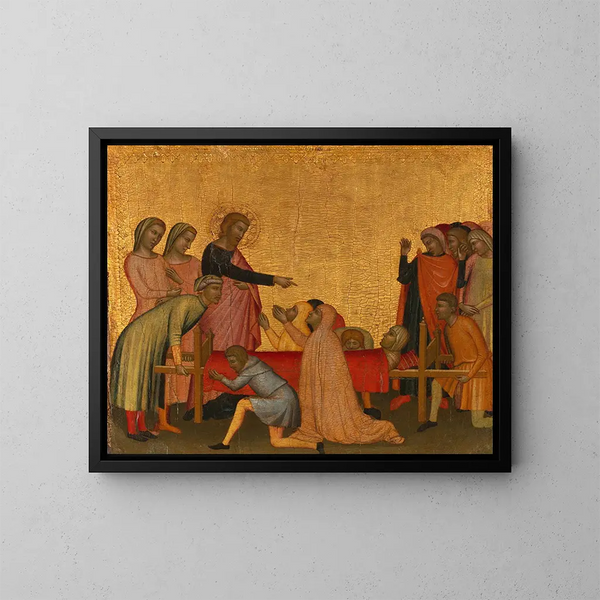 San Giovanni Evangelista risuscita Satana - Francescuccio Ghissi — quadro incorniciato alla parete