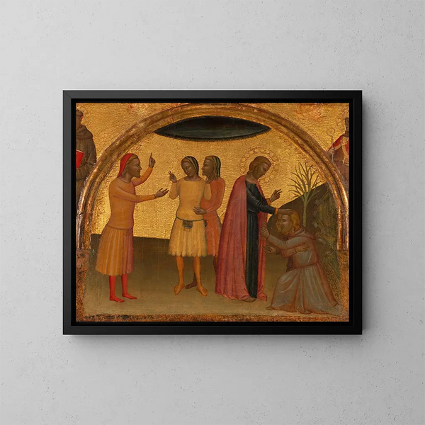 di San Giovanni Evangelista con Acteus e Eugenius - Francescuccio Ghissi — quadro incorniciato alla parete