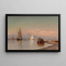 Vista sul Hudson, i Catskills in lontananza - Francis Augustus Silva — quadro incorniciato alla parete