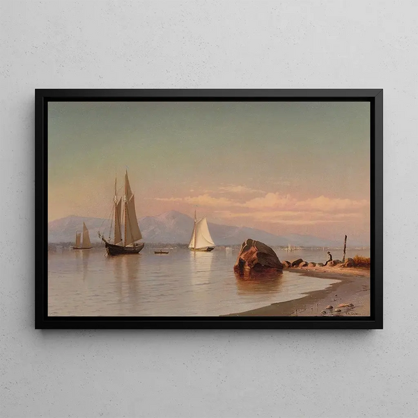 Francis Augustus Silva - View on the Hudson the Catskills in the Distance.webp