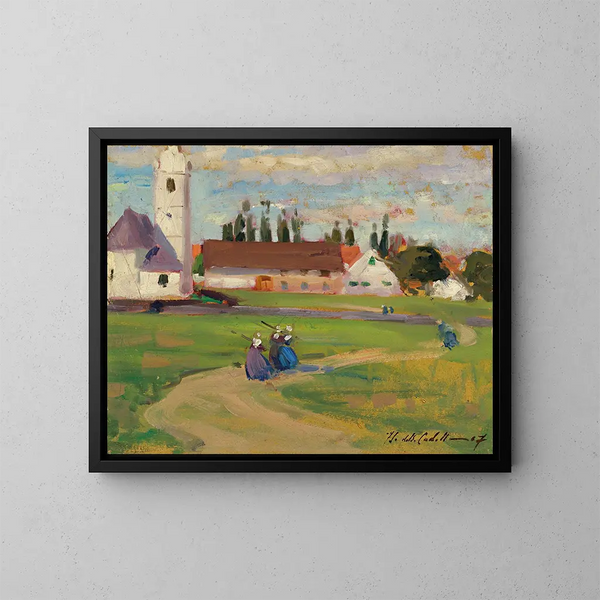 Figures sur un chemin de village - Francis Campbell Boileau Cadell — quadro incorniciato alla parete