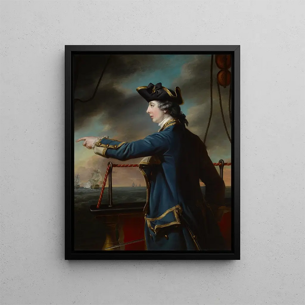 Ritratto del capitano Edward Knowles RN 1742-1762 - Francis Cotes — quadro incorniciato alla parete