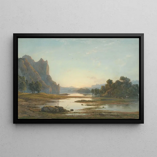 Francis Danby - Sunset over a River Landscape.webp