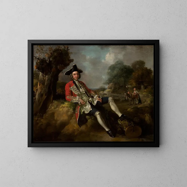 Ritratto di un gentiluomo - Francis Hayman — quadro incorniciato alla parete