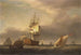 Una scena marina con navi da guerra e piccole imbarcazioni - Francis Holman — vista dell’opera