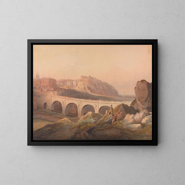 Vista di Edimburgo da Calton Hill - Francis Nicholson — quadro incorniciato alla parete