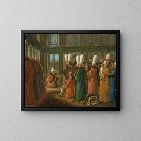Il grande visir che concede udienza all'ambasciatore inglese - Francis Smith — quadro incorniciato alla parete