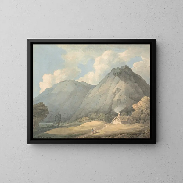Craig yr Aderyn vicino a Llanfihangel-y-Pennant - Francis Towne — quadro incorniciato alla parete