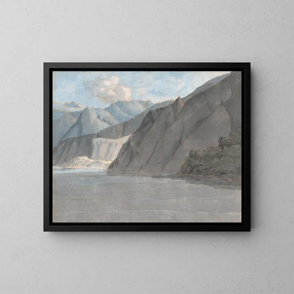 Vista del Lago di Como con il Monte Leoni - Francis Towne — quadro incorniciato alla parete