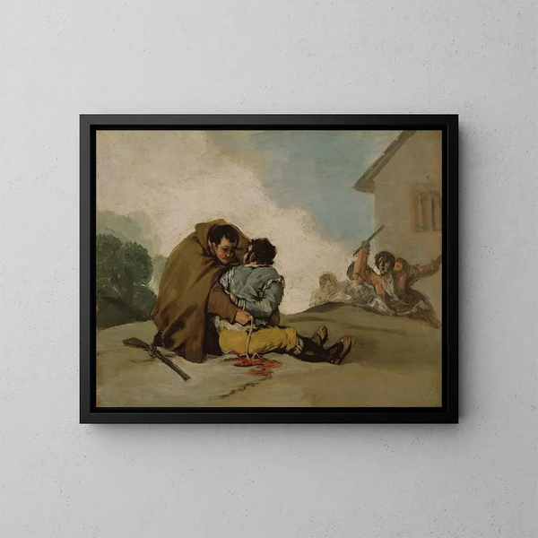 Il fratello Pedro lega El Maragato con una corda - Francisco de Goya — quadro incorniciato alla parete