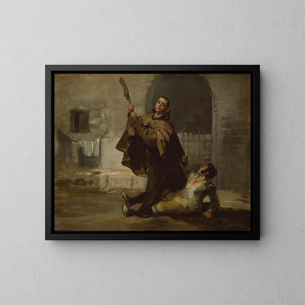 Il fratello Pedro colpisce El Maragato con la canna del fucile - Francisco de Goya — quadro incorniciato alla parete
