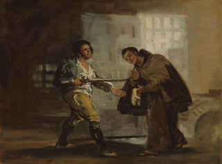 Francisco de Goya - Friar Pedro Offers Shoes to El Maragato and Prepares to Push Aside His Gun.webp