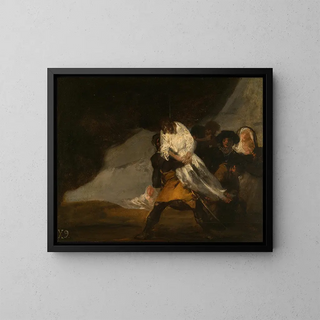 Il monaco impiccato - Francisco de Goya — quadro incorniciato alla parete