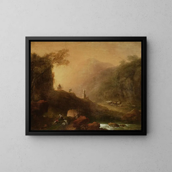 Paesaggio romantico - Franciszek Ksawery Lampi — quadro incorniciato alla parete