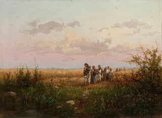 I mietitori che tornano dai campi - Franciszek Wąsowski — vista dell’opera