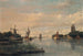 Navi sulla Oude Maas davanti alla Grote Kerk di Dordrecht - François Carlebur — vista dell’opera