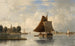 Paesaggio Fluviale Olandese con Velieri - François Carlebur de Dordrecht — vista dell’opera