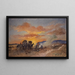 Fuoco da campo all'alba nelle pianure di Laramie - Frank Buchser — quadro incorniciato alla parete