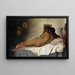 Donna gitana spagnola nuda con specchio - Frank Buchser — quadro incorniciato alla parete
