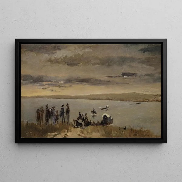 Passage à la rivière Platte - Frank Buchser — quadro incorniciato alla parete