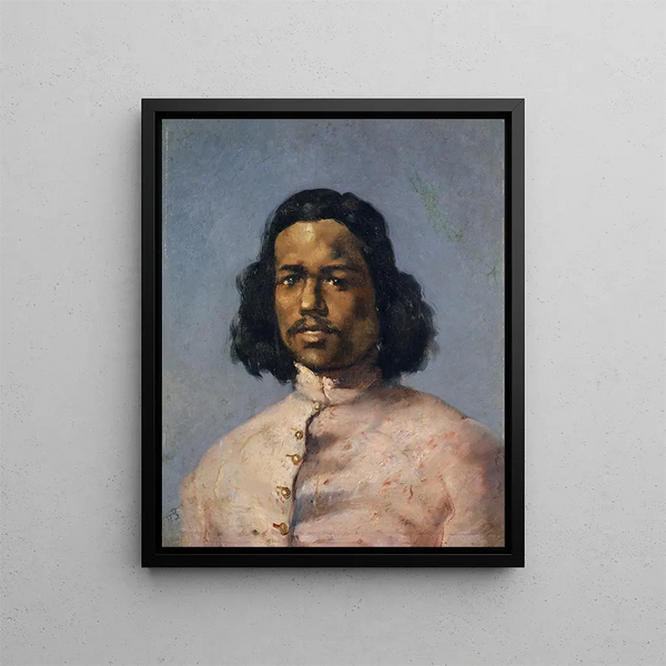 Ritratto di un mulatto - Frank Buchser — quadro incorniciato alla parete
