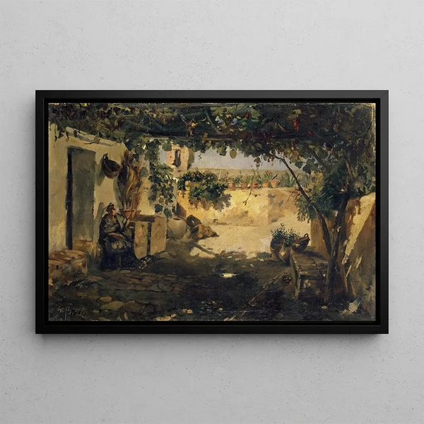 Pergola spagnola - Frank Buchser — quadro incorniciato alla parete