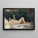 Giovane donna sdraiata su un letto e che legge - Frank Buchser — quadro incorniciato alla parete