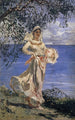Giovane donna in piedi sul bordo di un lago Diamantina - Frank Buchser — vista dell’opera