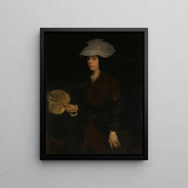 Dame à l'éventail - Frank Duveneck — quadro incorniciato alla parete