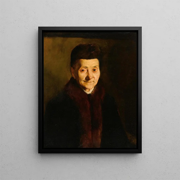 Ritratto di una vecchia signora - Frank Duveneck — quadro incorniciato alla parete