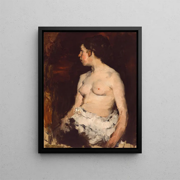 Nu seduto - Frank Duveneck — quadro incorniciato alla parete