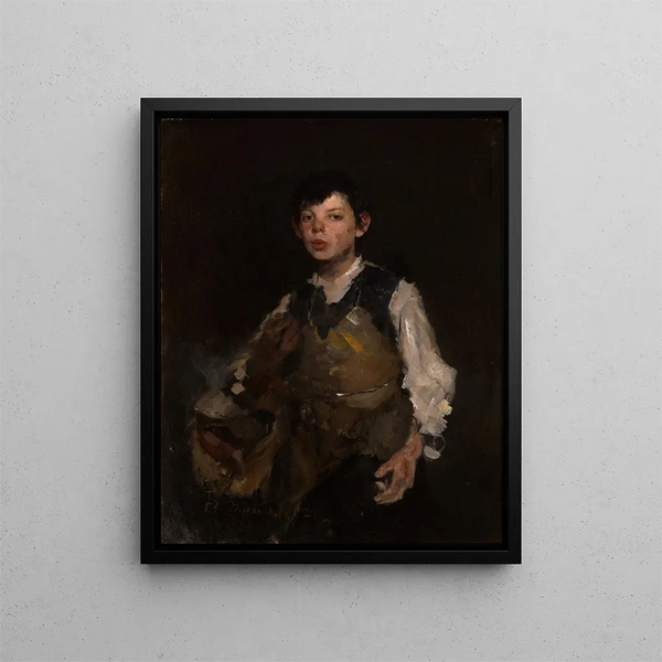 Il ragazzo fischiatore - Frank Duveneck — quadro incorniciato alla parete