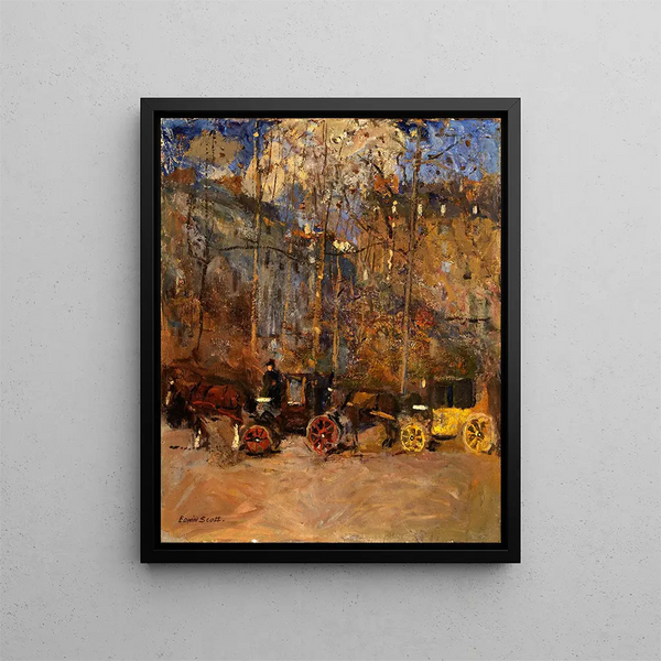 Les taxis - Frank Edwin Scott — quadro incorniciato alla parete