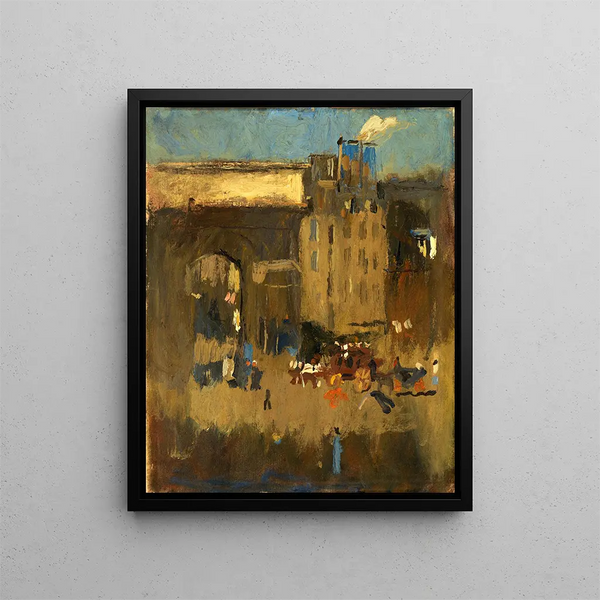 Porte St Martin et Enterrement - Frank Edwin Scott — quadro incorniciato alla parete