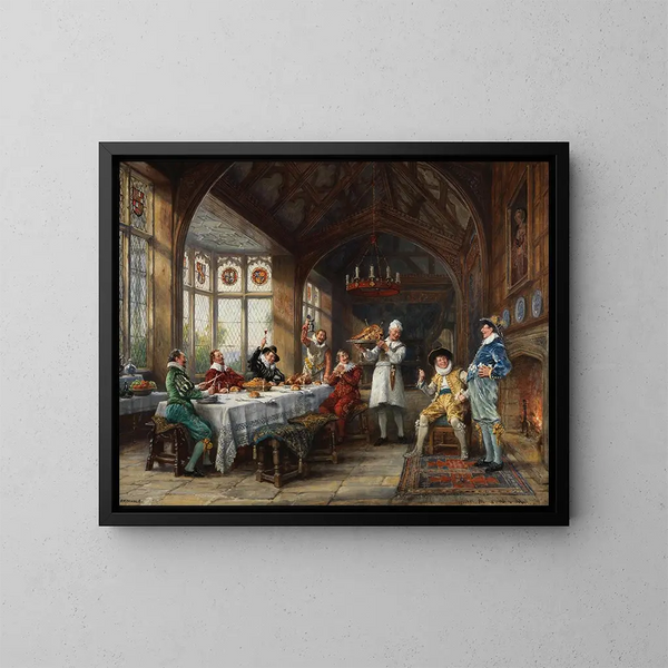 Il arrosto di manzo dell'antica Inghilterra - Frank Moss Bennett — quadro incorniciato alla parete