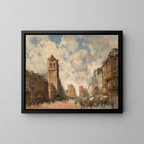 Il mercato di Pont-Audemer - Frank Myers Boggs — quadro incorniciato alla parete