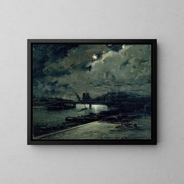 Quai de la Seine à Parigi al chiaro di luna - Frank Myers Boggs — quadro incorniciato alla parete