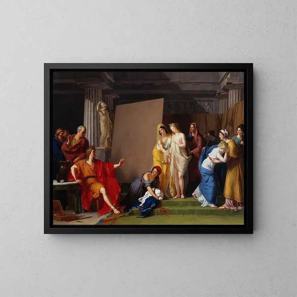 Zeuxis che sceglie i suoi modelli per l'immagine di Elena tra le ragazze di Crotone - François-André Vincent — quadro incorniciato alla parete