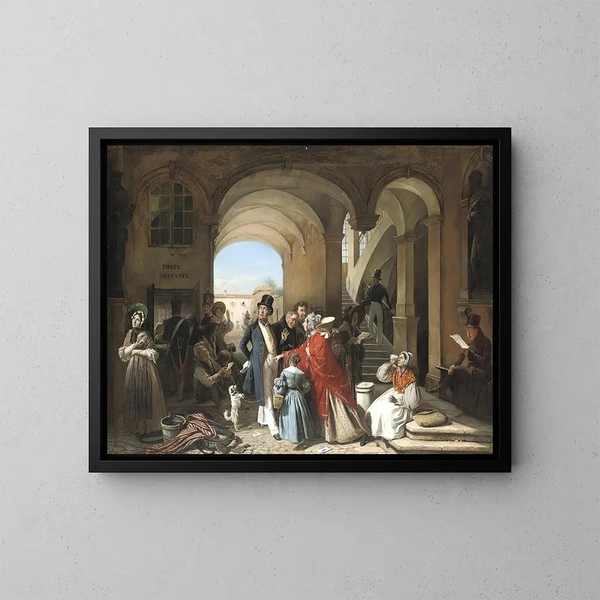 La Poste Restante - François-Auguste Biard — quadro incorniciato alla parete