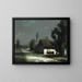 Un sentiero di paese al chiaro di luna - François-Charles Cachoud — quadro incorniciato alla parete