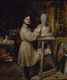 di Jean-Pierre Dantan, 1800-1869, nel suo atelier modellando il busto di Lépaulle - François-Gabriel-Guillaume Lépaulle — vista dell’opera