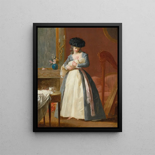 FranoisGuillaume Mnageot - A Lady Said To Be Madame Danloux Nursing Her Child In A Drawing Room.webp